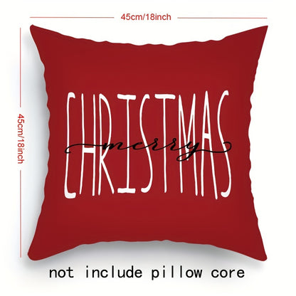 1pc/4pcs Merry Christmas Throw Pillow Covers - Festive Home Decor for Bedroom, Living Room, Sofa, Car with Seasonal Cheer