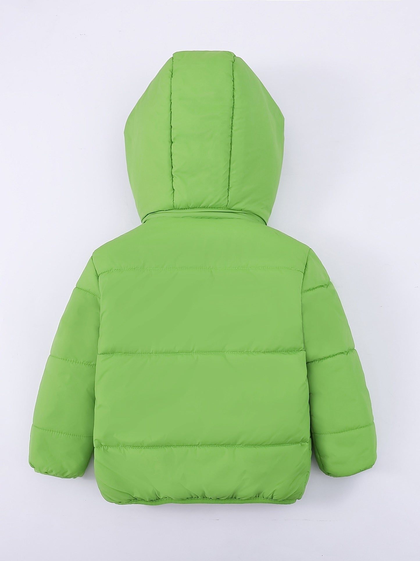 Baby's Solid Color Fuzzy Lining Quilted Jacket With Detachable Hood, Warm Zip Up Padded Coat, Baby Boy's Clothing For Fall Winter