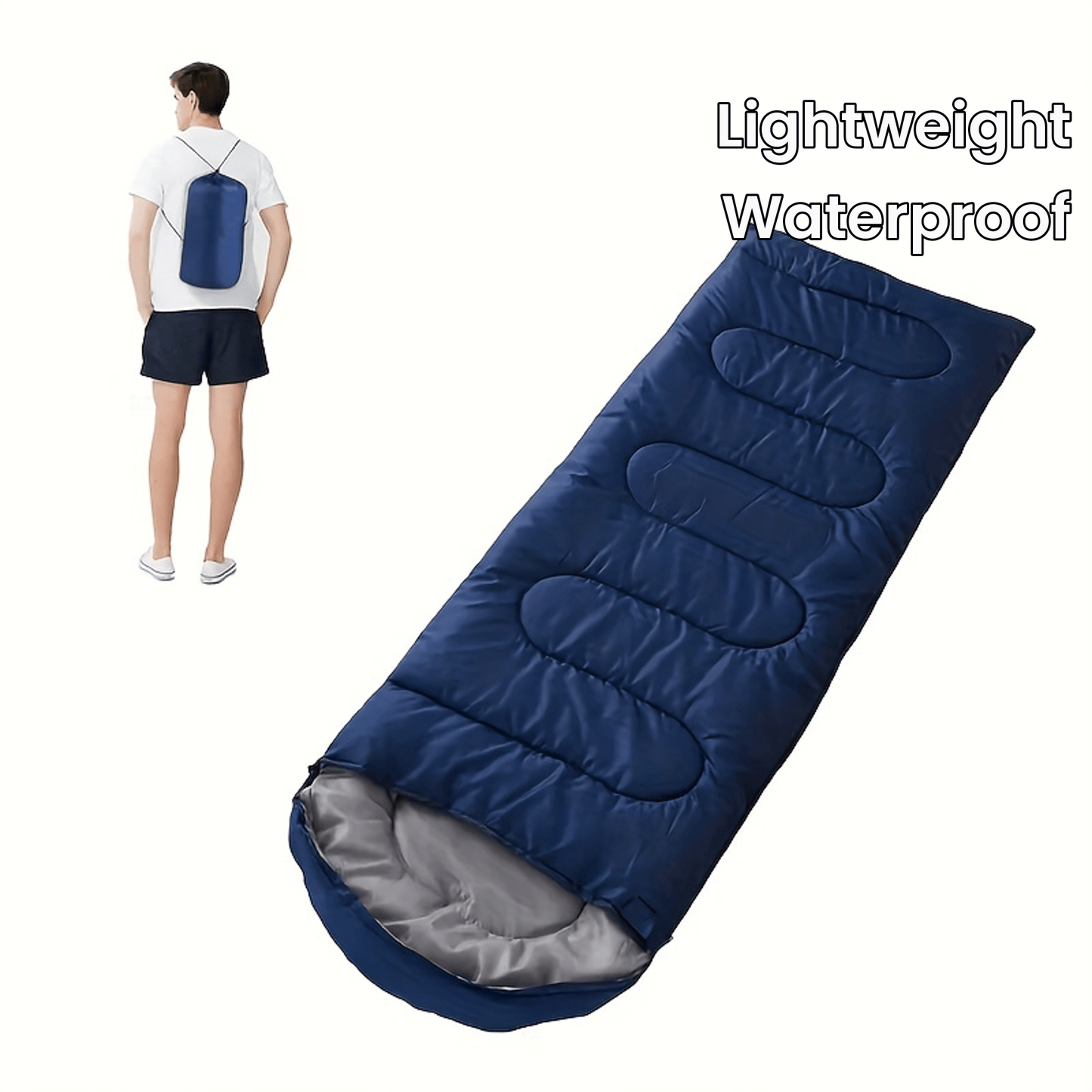 Camping Sleeping Bag - 3 Season Warm & Cool Weather - Summer Spring Fall Lightweight Waterproof for Adults - Camping Gear Equipment, Traveling, and Outdoors