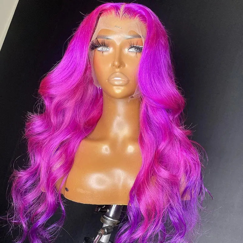 Brazilian 13x4 Lace Frontal Human Hair Wigs 613 Blonde Rose Pink Colored Lace Front Wig for Black Women Body Wave Syntheitc Cosplay Wig Preplucked