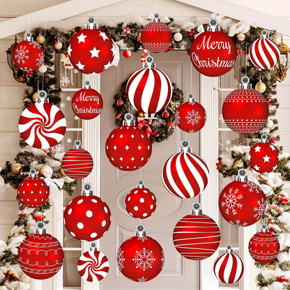 6pcs Vibrant Peppermint Christmas Ornaments - Easy-Hang Outdoor Yard & Lawn Decorations, Festive Candy Designs, Christmas Decor