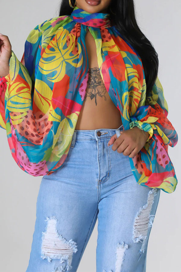 storexq Tie Dye Unusual High Split Blouse