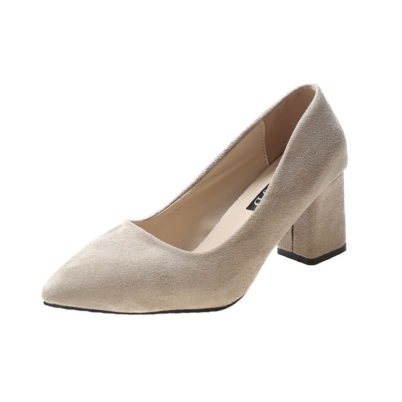 Stylish Chunky Heel Pumps - Pointed Toe Non Slip High Heels for Women - Comfortable and Chic Shoes for Any Occasion