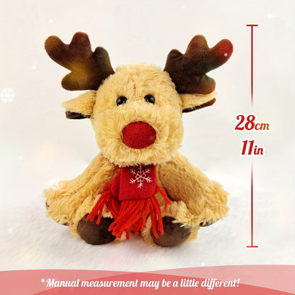 Cozy Reindeer Plush Toy - Soft Polyester Stuffed Animal, Perfect for Youngsters' Christmas & Birthday Gifts, Ideal for Home, Office, and Car Decor, Best for Christmas