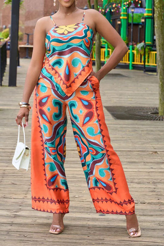 storexq Tribal Print Stylish Irregular Pant Suit