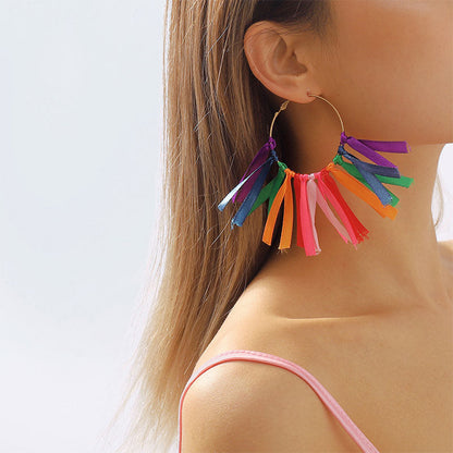 storexq Bohemia Rainbow Tassel Earrings