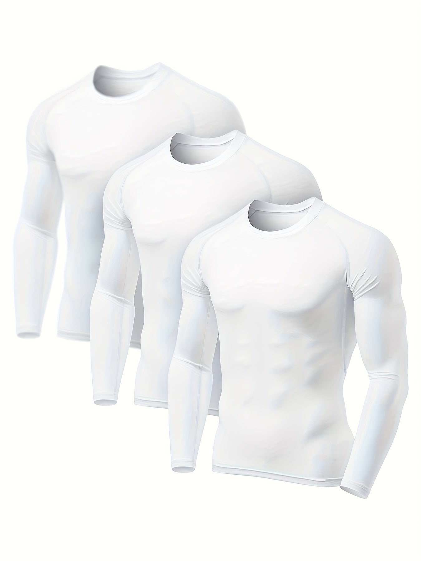 1/3 pcs Thermal Performance Long Sleeve Compression Shirt - Men's Winter Sports Base Layer Top for Running, Athletic Training, and Cold Weather Activities - Moisture-Wicking, Quick-Drying, and Four-Way Stretch