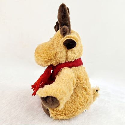 Cozy Reindeer Plush Toy - Soft Polyester Stuffed Animal, Perfect for Youngsters' Christmas & Birthday Gifts, Ideal for Home, Office, and Car Decor, Best for Christmas