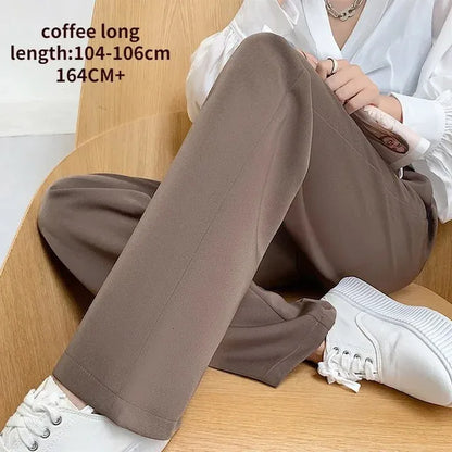 Casual High Waist Loose Wide Leg Pants for Women Spring Autumn Female Floor-Length White Suits Pants Ladies Long Trousers 240116