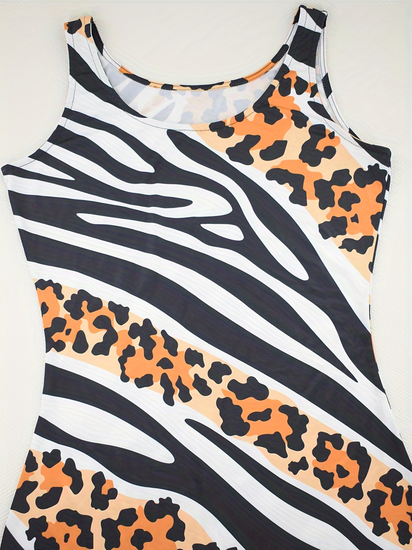 Wild Leopard and Zebra Print Tank Dress - Sleeveless, Slim Fit, Bag Hip, Random Print, Sexy and Stylish - Womens Clothing for Summer, Party, and Casual Occasions