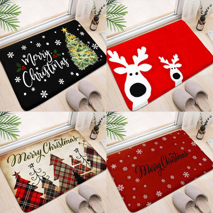 1pc Merry Christmas Floor Mat, Soft Non-slip Bath Rug, Machine Washable Bath Mat, Absorbent Fashion Carpet For Home Living Room Bathroom, Home Decor Christmas Decorations Thanksgiving Gift , fall decor