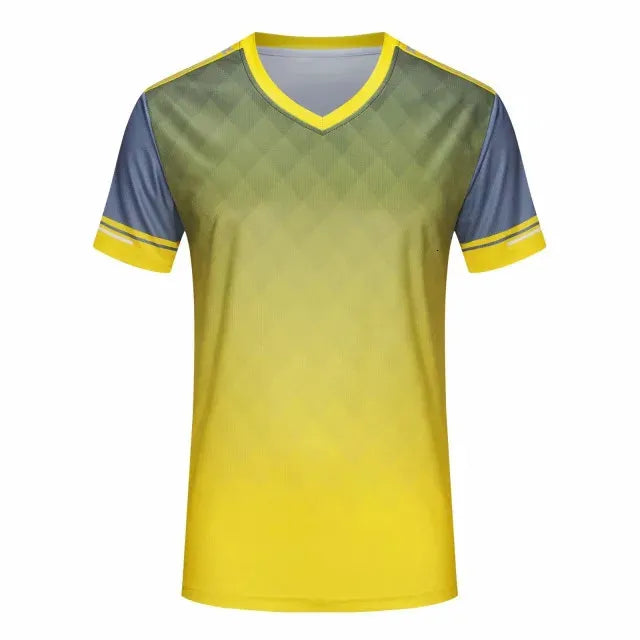 Surverement Football Men Tops Tees Quick Dry Soccer Jerseys Printing Mens Running Short sleeve Sports Shirt 240709