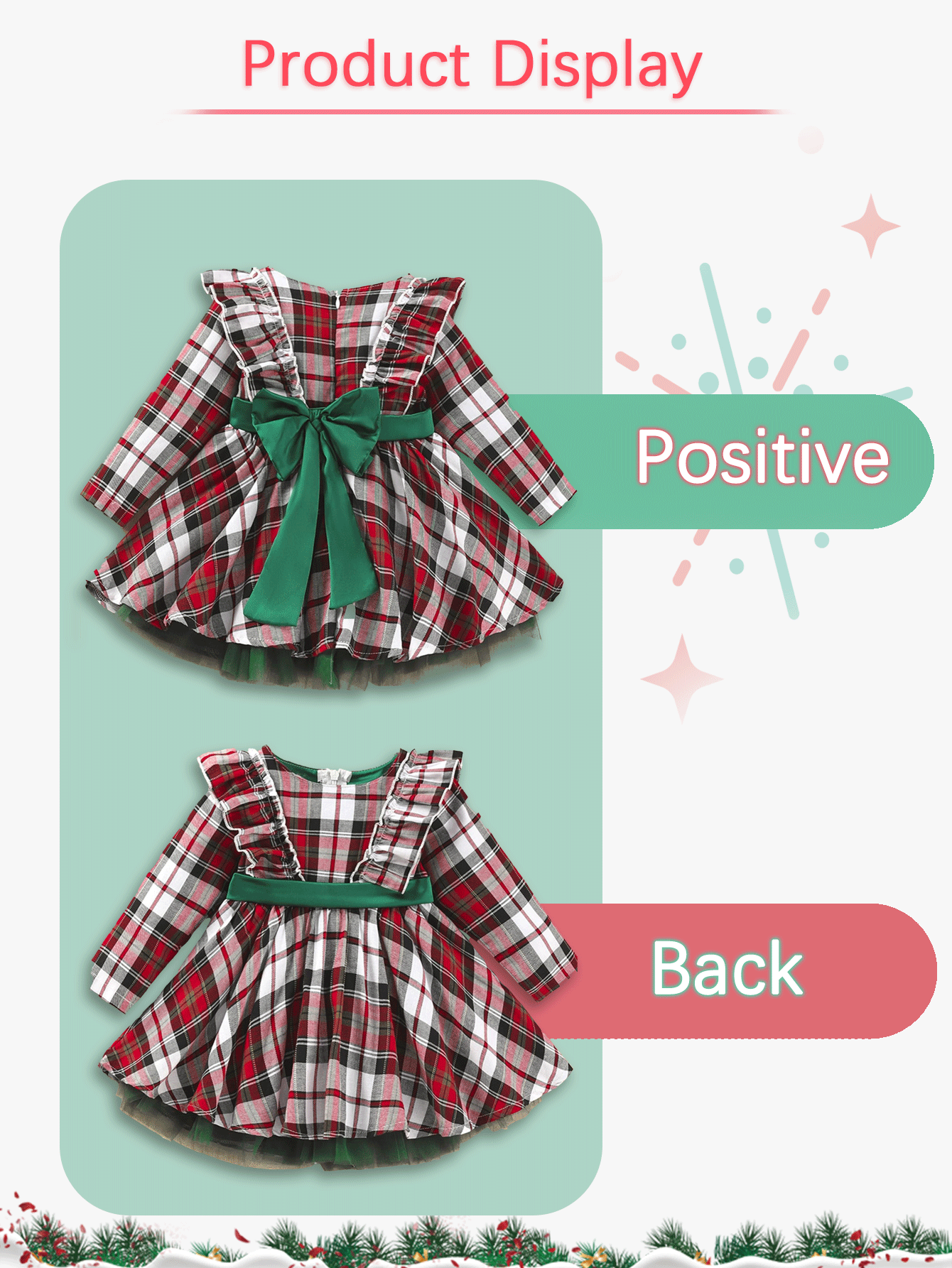 Festive Plaid Bowknot Belted Party Dress for Girls - Christmas and Birthday Occasions, Adjustable Waist, Comfortable Fabric, Elegant Design - Perfect for Holiday Celebrations and Special Events