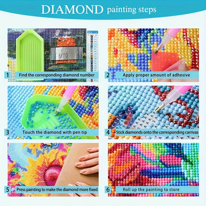 DIY 5D Diamond Painting Kit - Christmas Theme, Full Drill Round Diamonds, 15.7x15.7 inch Canvas - Perfect for Wall Decor & Gifts