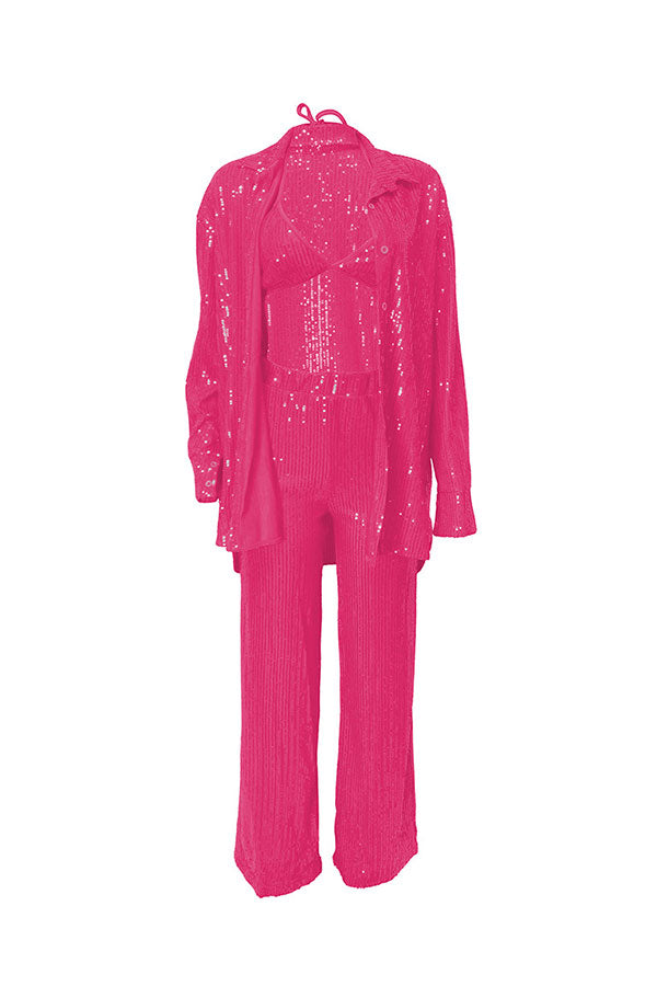 storexq Sequined Classic Three Pieces Pant Suit