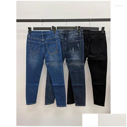 Women'S Pants Capris Womens Mother Same Paragraph High-Waisted Nine-Point High-Elastic Foot Buttocks Slimming Jeans Women Drop Del Dhezy