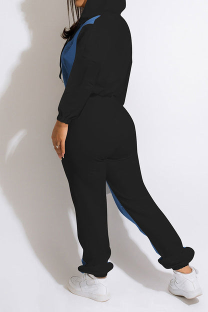 storexq Patchwork Boyish Zipped Design Pant Suit