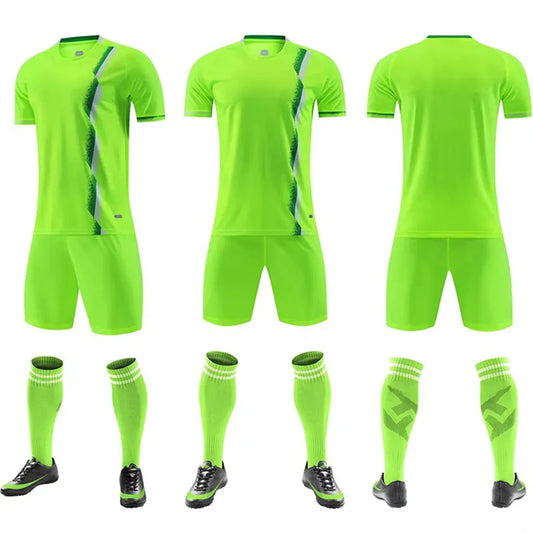 Adult Kids Running Sets Survetement Football Jerseys Boys Short Sleeve Sports Suit Soccer Training Uniforms