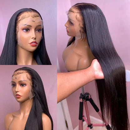 30 40 Inch Straight Lace Front Wig Brazilian 13x4 Lace Frontal Pre Plucked Bob Wigs for Black Women Human Hair 250 Density