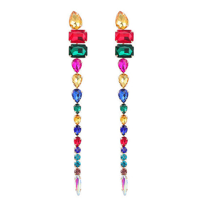 storexq Glass Drill & Rhinestone Chain Feminine Earrings
