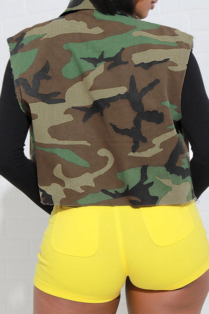 storexq Camouflage Cozy Patch Pocket Camisole