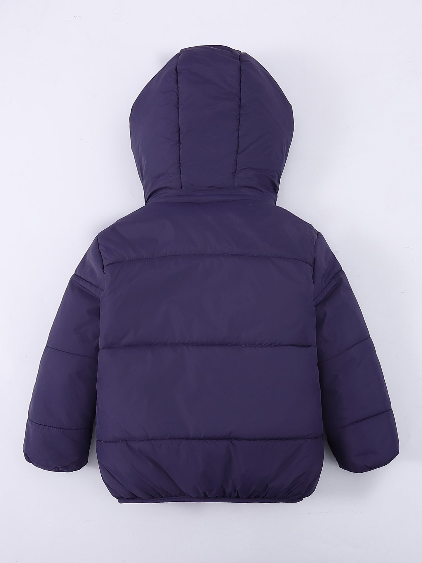 Baby's Solid Color Fuzzy Lining Quilted Jacket With Detachable Hood, Warm Zip Up Padded Coat, Baby Boy's Clothing For Fall Winter