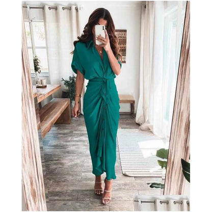 Casual Dresses Retail Women Shirt Designer Commuting Plus Size S3Xl Long Dress Fashion Forged Face Clothing Drop Delivery Apparel Wom Dhkj1