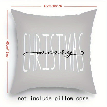 1pc/4pcs Merry Christmas Throw Pillow Covers - Festive Home Decor for Bedroom, Living Room, Sofa, Car with Seasonal Cheer