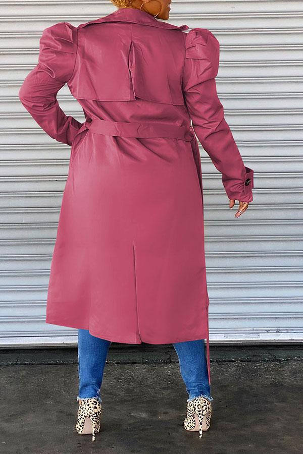 storexq Solid Color Chic Trench Coat