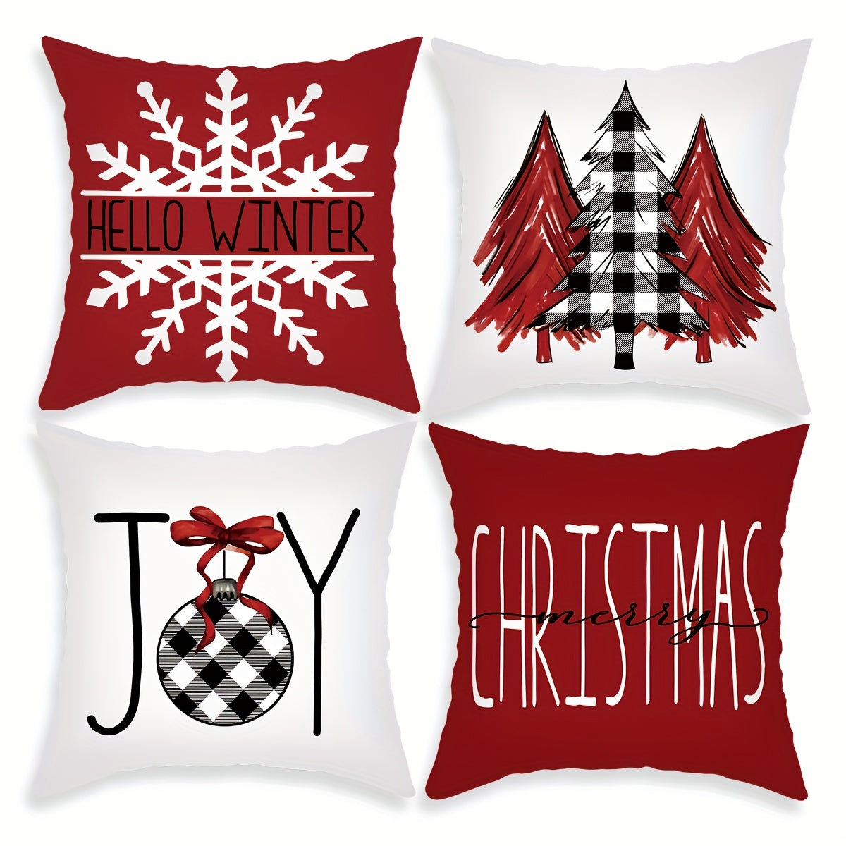 1pc/4pcs Merry Christmas Throw Pillow Covers - Festive Home Decor for Bedroom, Living Room, Sofa, Car with Seasonal Cheer