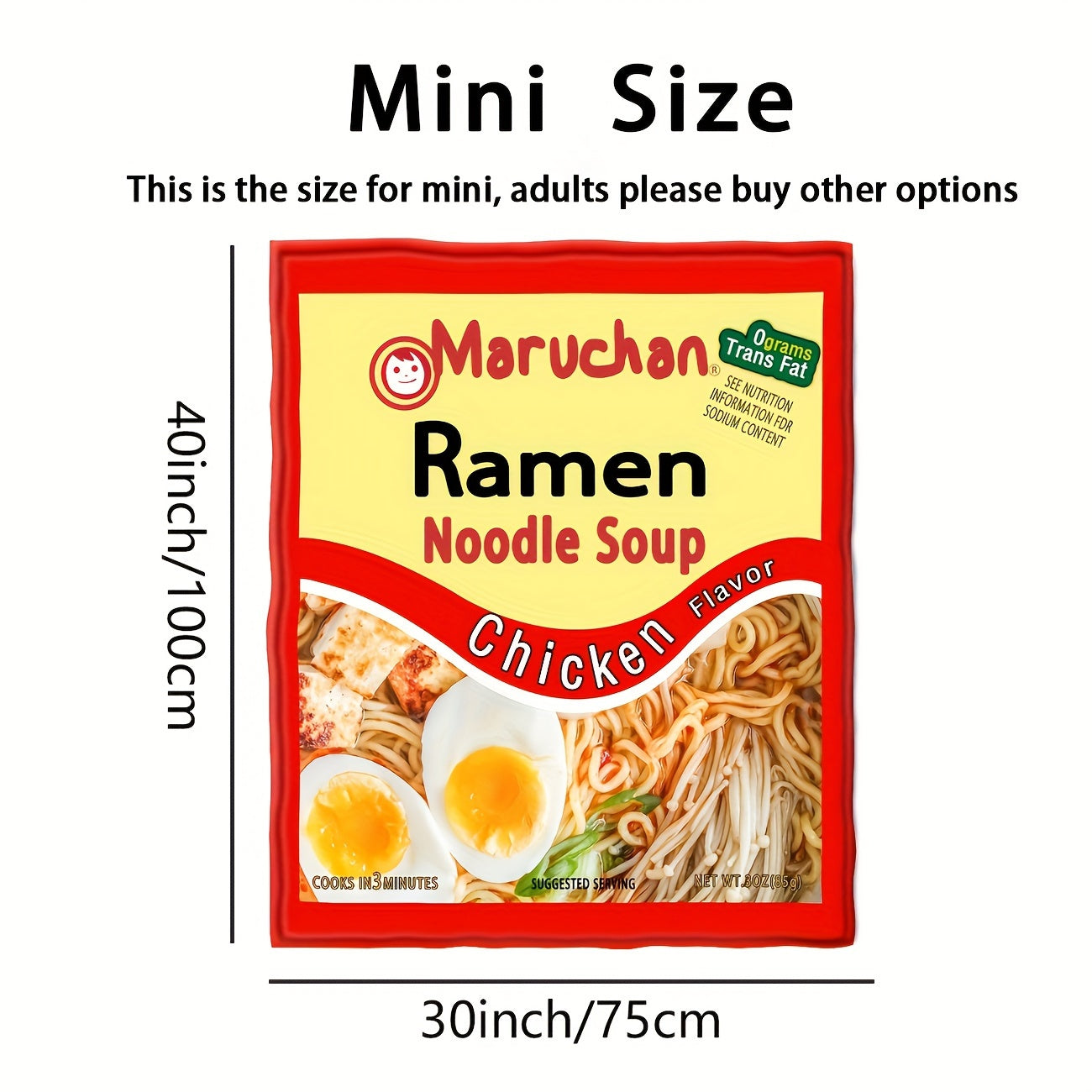 1pc Cozy Ramen Noodle Soup Chicken Flavor Throw Blanket - Soft, Funny, and All-Season Bed Decorative Sofa Blanket - Perfect Gift for Christmas, Birthday, and Ramen Lovers