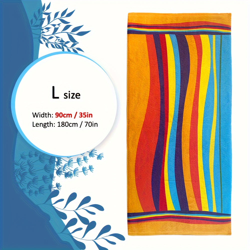 Extra Large Microfiber Beach Towel - Bath Sheets with Soft, Quick-Dry, Sand-Free, Striped Design for Pool and Beach Relaxation