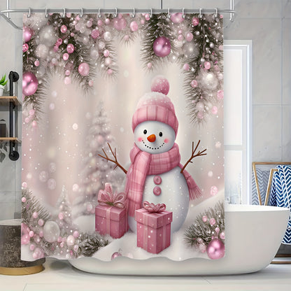 1/3pcs Christmas Snowman Bathroom Rug Set, Non-Slip Washable Polyester Bath Mats, Machine Made Woven Bathroom Decor Set with Toilet Lid Cover and Floor Mat for Holiday Season