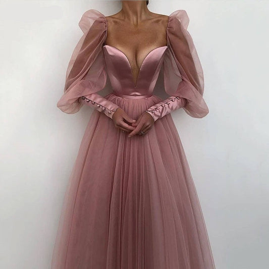 StoreXQ A line Evening Dress Promdress Short Simple Evening Gown Long Sleeves Robe De Soiree Formal Party Dresses Custom made