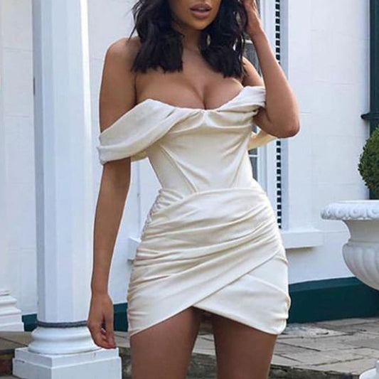 High Quality Bodycon Satin Dress Pink Women Party Dress Mini  New Double Layer Summer Dress Celebrity Evening Club Dress