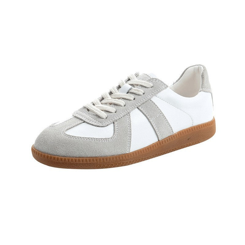 storexq New Authentic Leather Women's Shoes Sports Versatile Single-Layer Shoes Women's Spring White Shoes Women's Casual Flat German Training Shoes Fashion