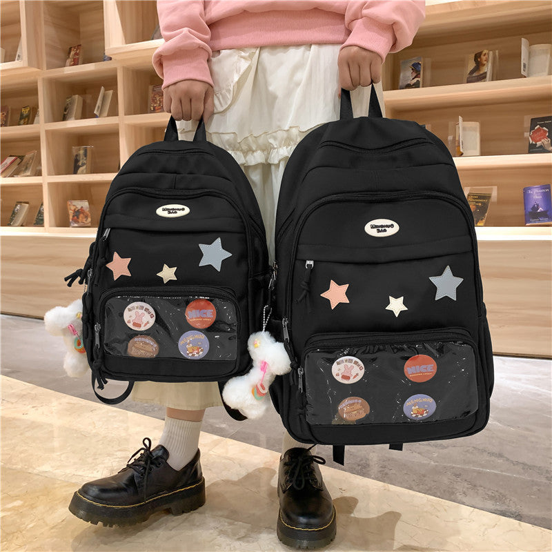 Backpack Student Backpack XINGX Japanese Transparent Schoolbag Small Fresh Large Capacity Junior and Middle School Students All-Matching Casual Backpack