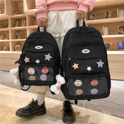 Backpack Student Backpack XINGX Japanese Transparent Schoolbag Small Fresh Large Capacity Junior and Middle School Students All-Matching Casual Backpack