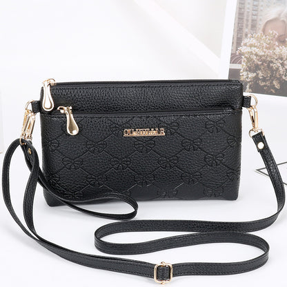 STOREXQ Women's Bag New Shoulder Bag Soft Leather Mobile Phone Bag Fashion Messenger Bag Women's Simple Clutch Korean Style Women's Small Square Bag