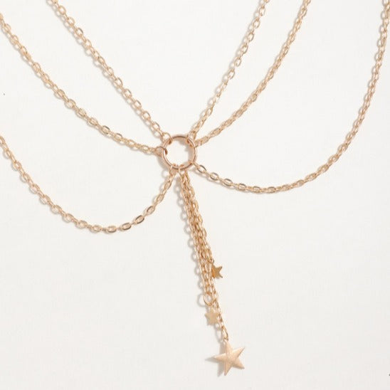 3698 New hot-selling star pendant, small ring metal chain, handmade personalized waist chain, waist body chain