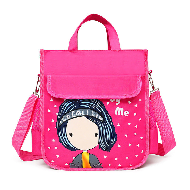 Three-Layer Handbag Primary and Secondary School Students Tuition Bag Boys and Girls Canvas Backpack Homework Art Bag Children Tutorial Schoolbag