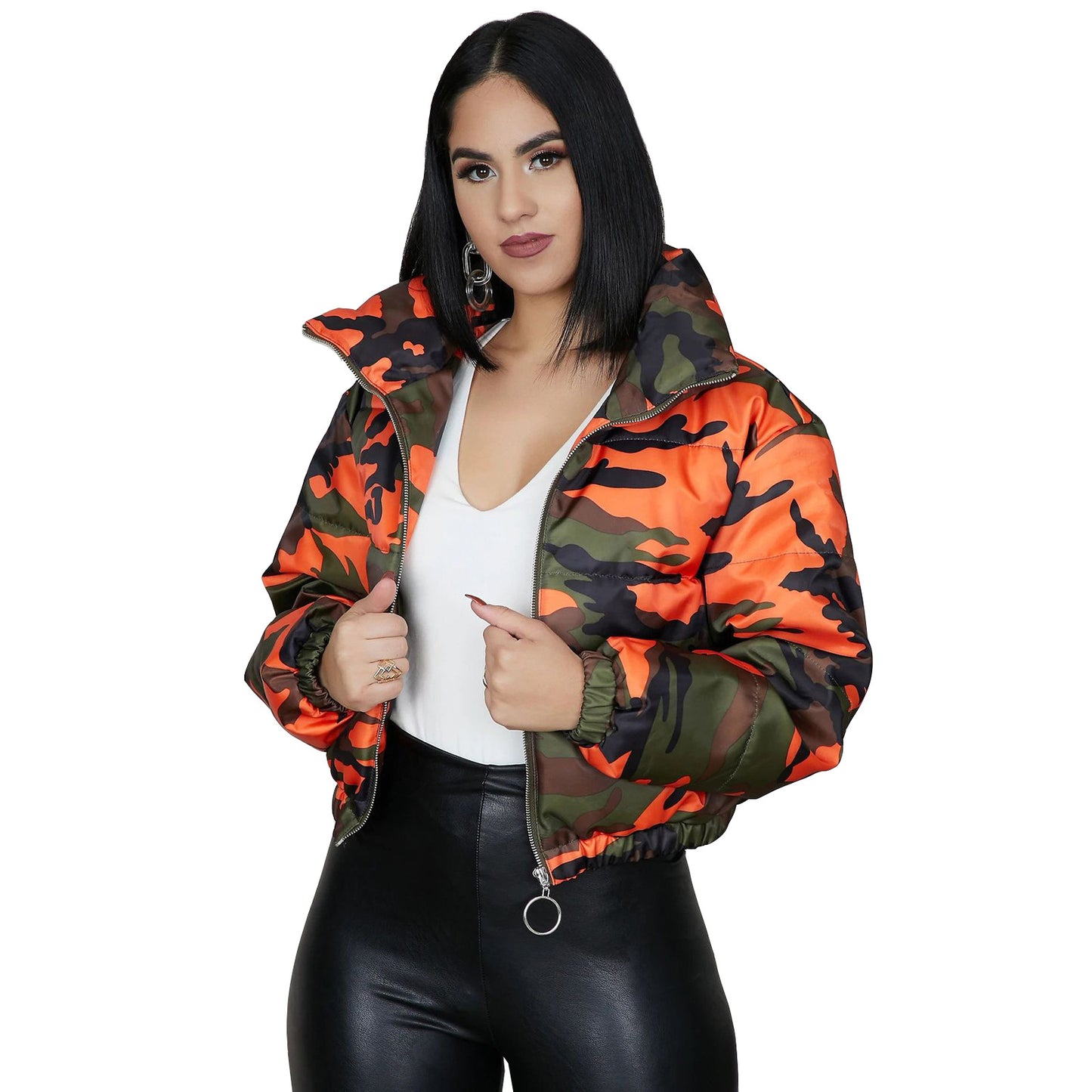 10044 European and American women's clothing autumn and winter new fashion casual camouflage cotton clothes