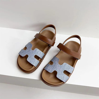 STOREXQ Summer New Children's Sandals Korean Style Girls' Fashion Open Toe Beach Shoes Boys' Flat Sandals Middle and Big Children