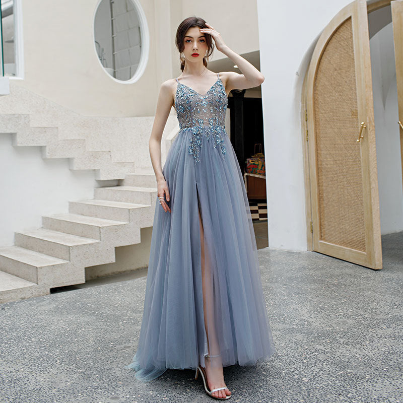 2024 New Evening Dress Mori Style Fresh Dreamy Temperament Dress Socialite Birthday Banquet Host Dress