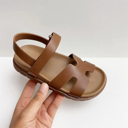 STOREXQ Summer New Children's Sandals Korean Style Girls' Fashion Open Toe Beach Shoes Boys' Flat Sandals Middle and Big Children