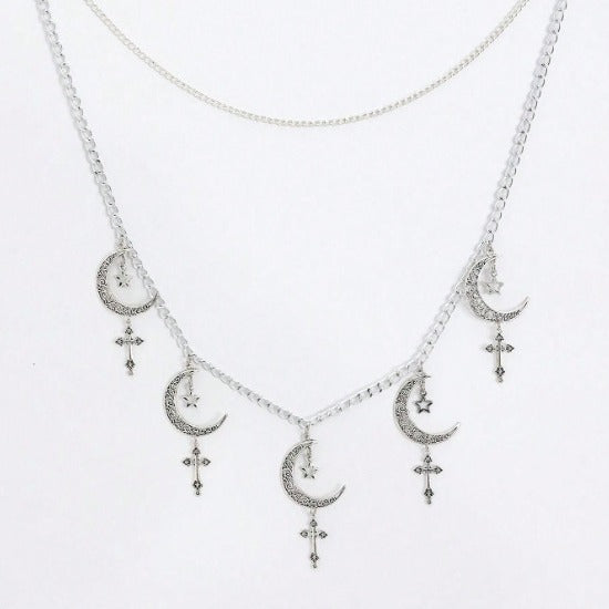 3968 waist chain moon star pendant gothic halloween christmas wearing waist chain body chain