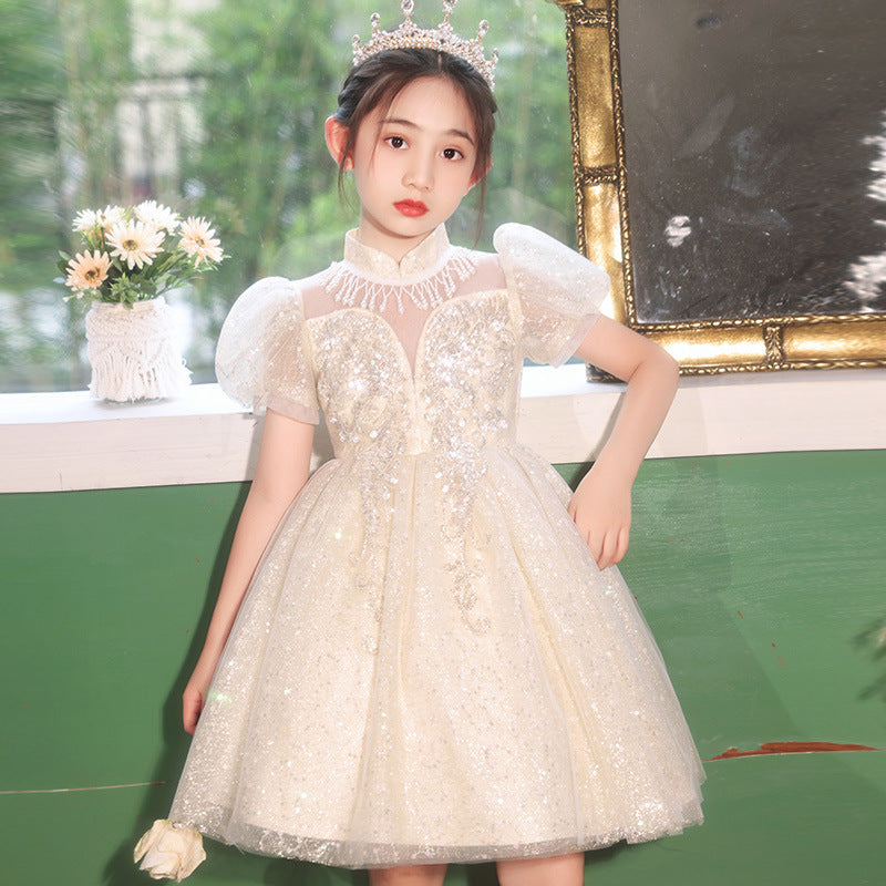 Children's Dress Princess Dress  Summer New Children's Clothing Girls' High-End Dress Little Girl Costume for Piano Performance