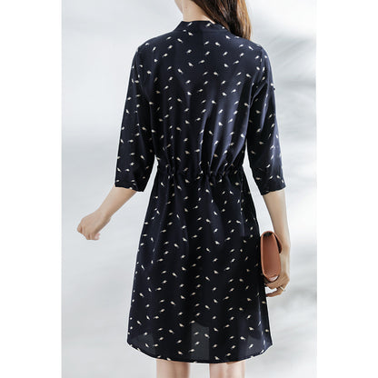 2025 Mulberry silk dress, temperament  women's clothing  summer new floral printing medium and long silk skirt