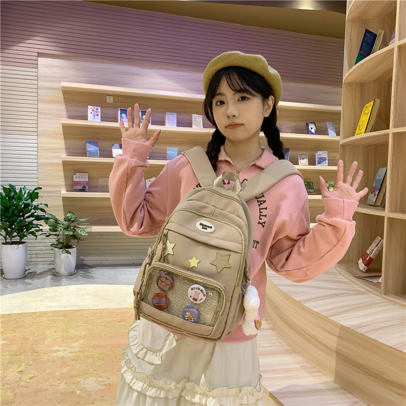 Backpack Student Backpack XINGX Japanese Transparent Schoolbag Small Fresh Large Capacity Junior and Middle School Students All-Matching Casual Backpack