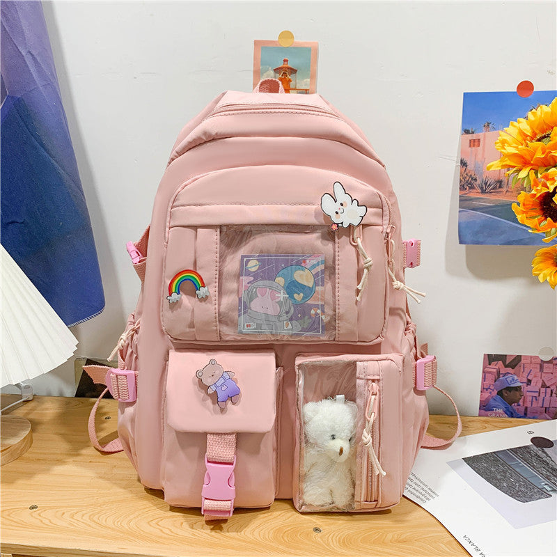 Backpack Canvas Casual Backpack for Girls Ins Style College Students Bag Backpack Good-looking Backpack Lightweight for Girls